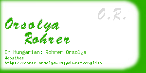 orsolya rohrer business card